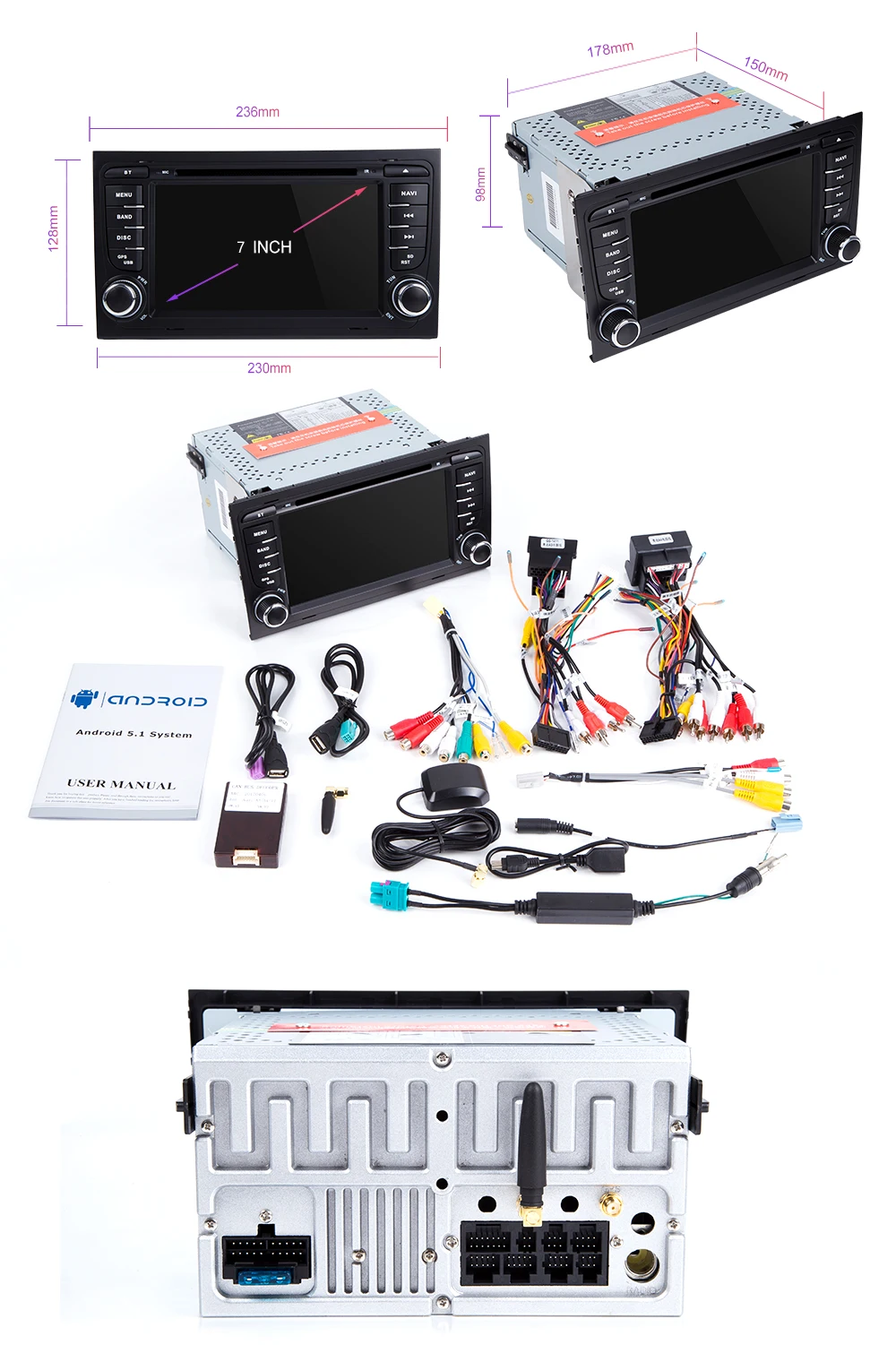 " ips DSP 2 din Android 9 gps Авторадио Мультимедиа для Audi A4 B8 B6 B7 S4 B7 B6 RS4 B7 SEAT Exeo Навигация dvd плеер 4G 64G