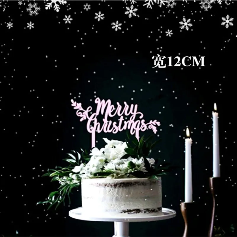 Новые золотые акриловые рождественские топперы для торта высококачественные