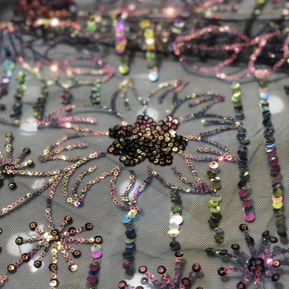 

(5yards/pc) wine red African net lace fabric soft French lace fabric with beautiful sequins embroidery for party dress FJY270