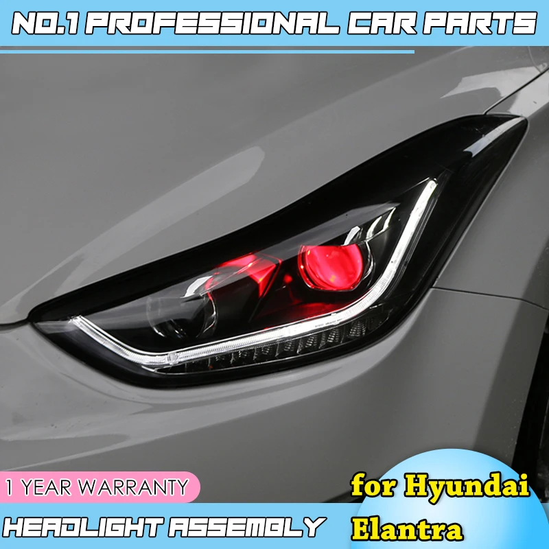Автомобильный Стайлинг для Hyundai Elantra MD светодиодный 2011- фары новые Elantra DRL Объектив двойной луч H7 HID Xenon автомобильные аксессуары