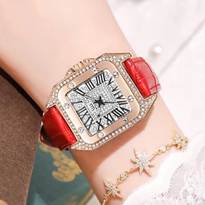 Часы наручные WIILAA женские кварцевые, роскошные брендовые аналоговые с бриллиантами и кожаным ремешком, 2022