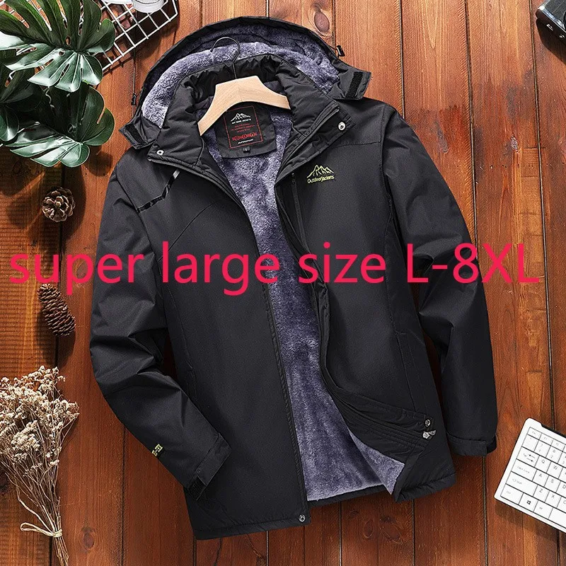 New Arrival Super Large Men Oversized Padded Jacket Plush Thickened Loose Winter Coat Men Plus Size L-3XL 4XL 5XL 6XL 7XL 8XL