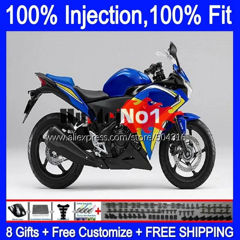 

OEM Injection For HONDA CBR250R MC41 11 12 2013 2014 2015 127MC.13 CBR250 CBR 250R 250 R 2011 2012 13 14 15 Fairing Glossy Blue