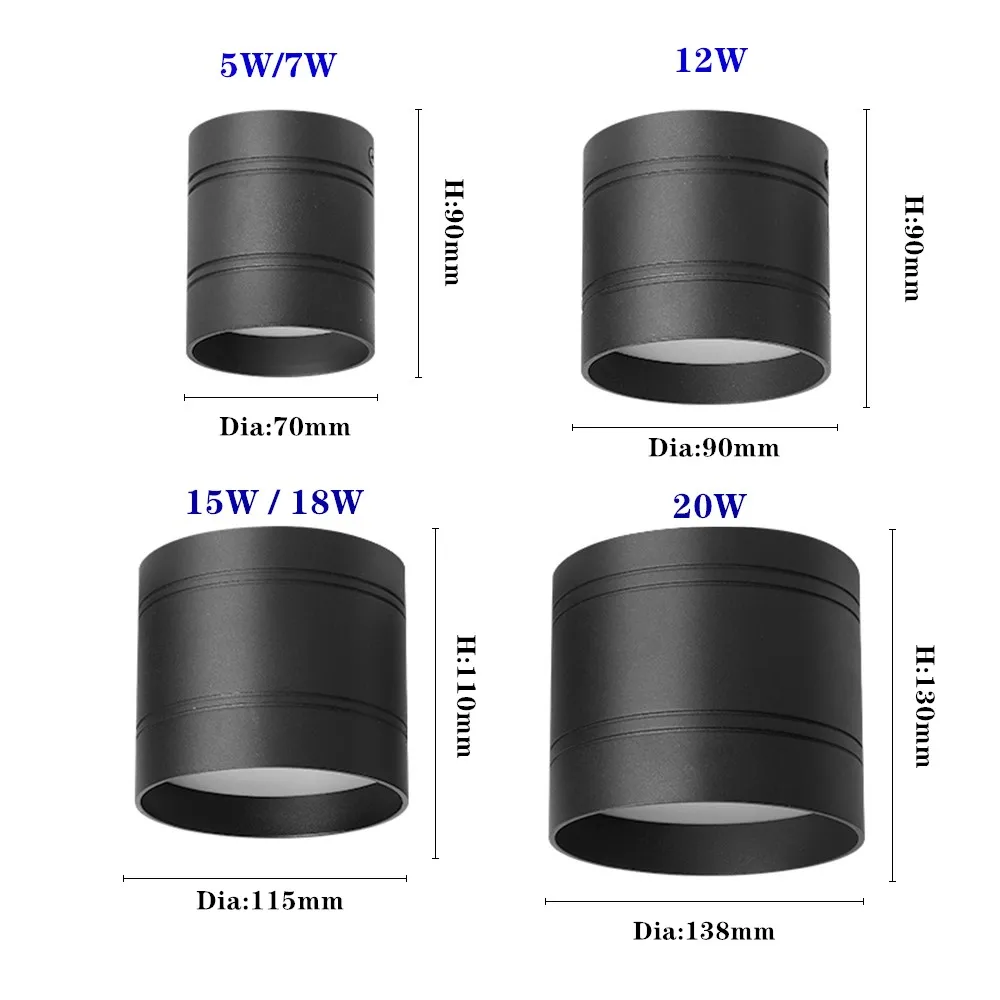 

Surface Mounted Downlight Modern Ceiling Lamp Dimmable 5W 7W 12W 15W Spotlights Living Room Bedroom Kitchen Restaurant Lights