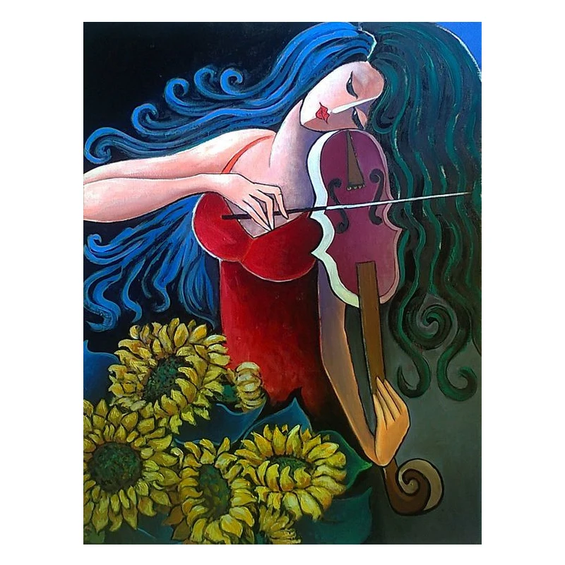 

Violin Girl 5D DIY Full Square Round Diamond Painting Diamond Mosaic Embroidery Cross Stitch Kits Home Decor Gift