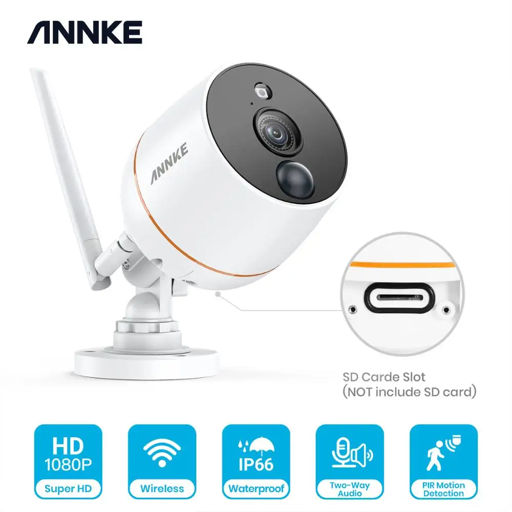 ANNKE 1080P IP сетевая Wi Fi камера безопасности IP66 Водонепроницаемая наружная
