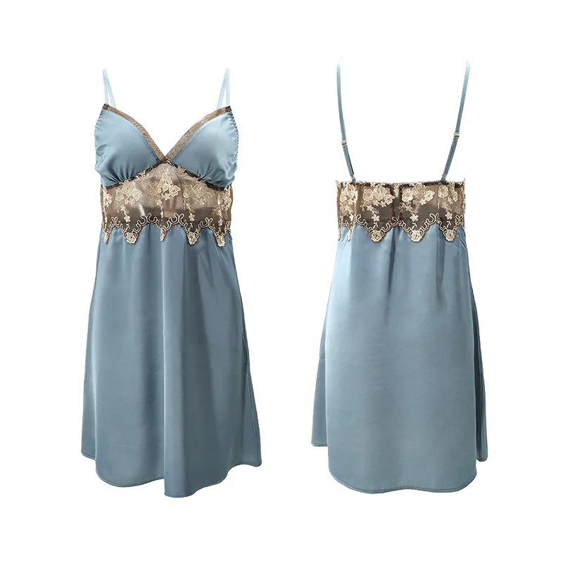 

Ночная рубашка SIMISI Женская, кружевная, длиной выше колена, без рукавов, с V-образным вырезом