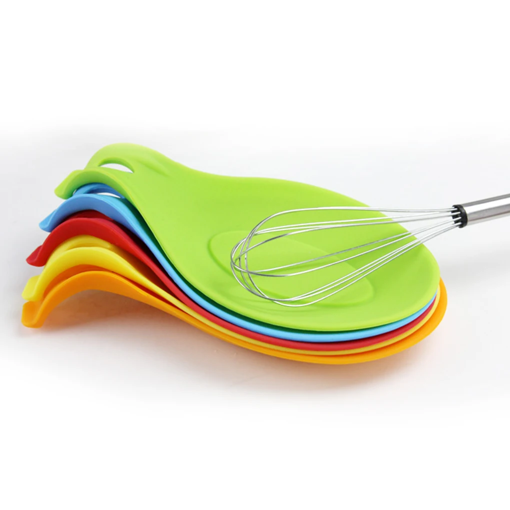 Многофункциональная кухонная силиконовая ложка коврик для отдыха пищевой