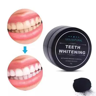 

Teeth Whitening Kit Toothpaste Teeth Whitening Powder Activated Coconut Charcoal Powder Bamboo with Toothbrush for Oral Hygiene