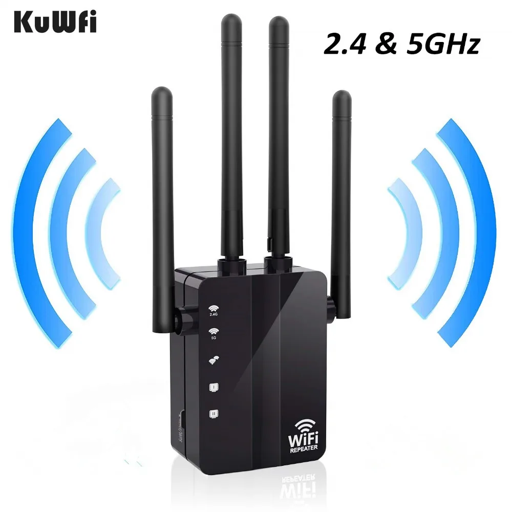 Беспроводной Wi Fi ретранслятор KuWFi 300/1200 Мбит/с двухдиапазонный усилитель сигнала