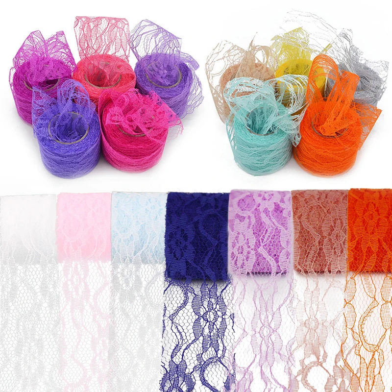 

50mm 10 Yards Ribbon Lace Embroidery Fabric Trim Embroidered DIY Sewing Accessories Wedding Party Dress Decorations Multi Colors