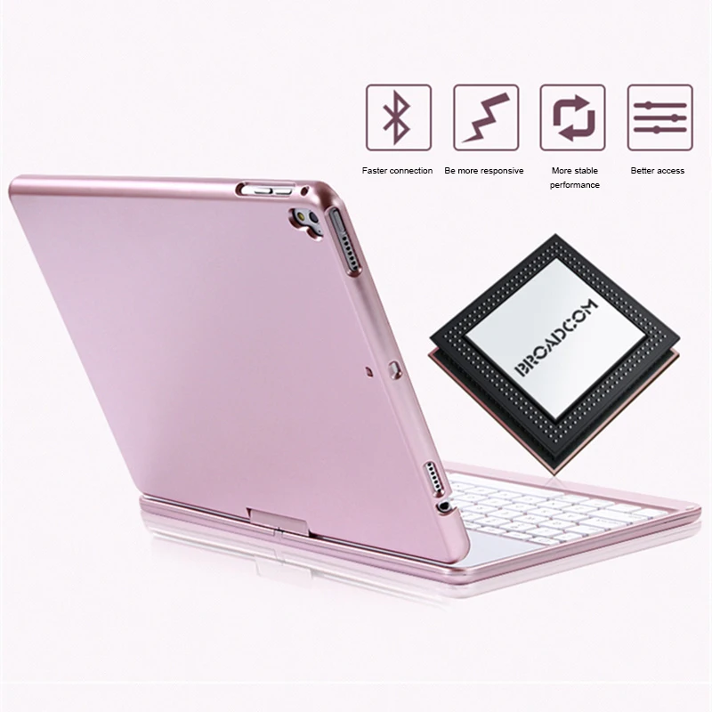 

Gaming Keyboard Cool Backlight Wireless Keyboard For Ipad Air 1 2 Pro 9.7 Power-Saving Blutooth Keyboard 360 Degree Rotation