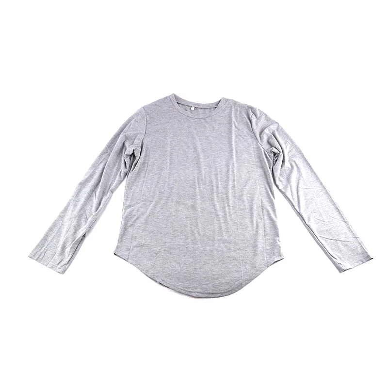 Модная весенне-осенняя Однотонная футболка Мужская с длинным рукавом