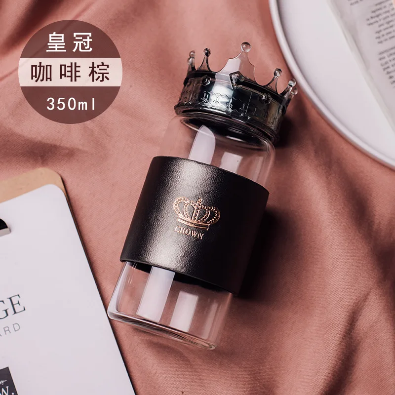 Creative Crown Glass Crystal Water Transparent Mug Drinking 320ml Borosilicate Cup In Tumblers Juice Cups Drinkware | Дом и сад