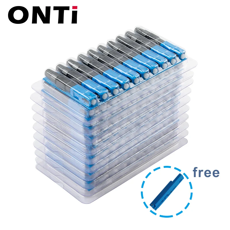 ONTi 200 шт. встроенный SC UPC волоконно-оптический Быстрый разъем FTTH одномодовый волоконно-оптический SC быстрый разъем SC адаптер полевой сборки