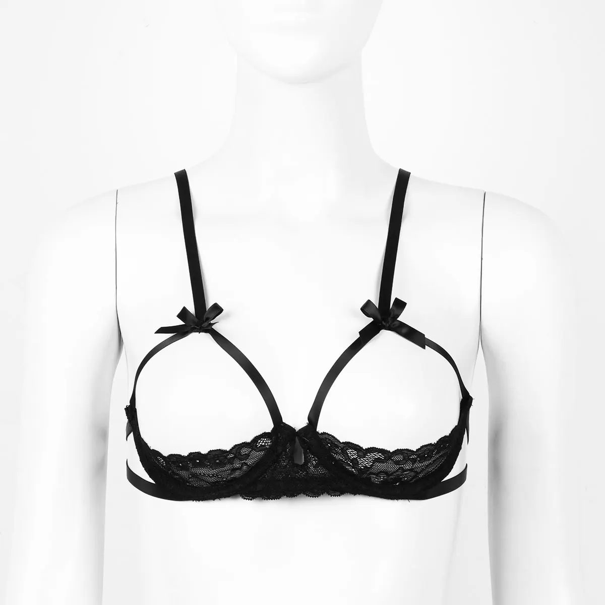 Бюстгальтер женский кружевной с вырезами и открытыми сосками | Тематическая