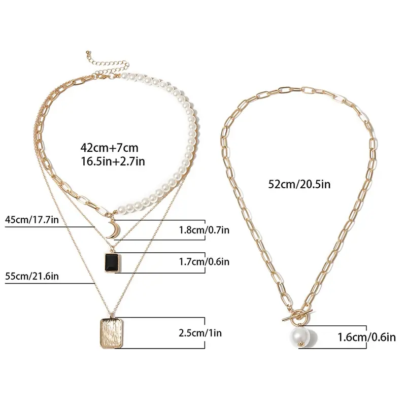 

Charm Imitation Pearl Pendant Necklace For Women Trendy Gold Chain Clavicle Chain Necklace Statement Jewelry