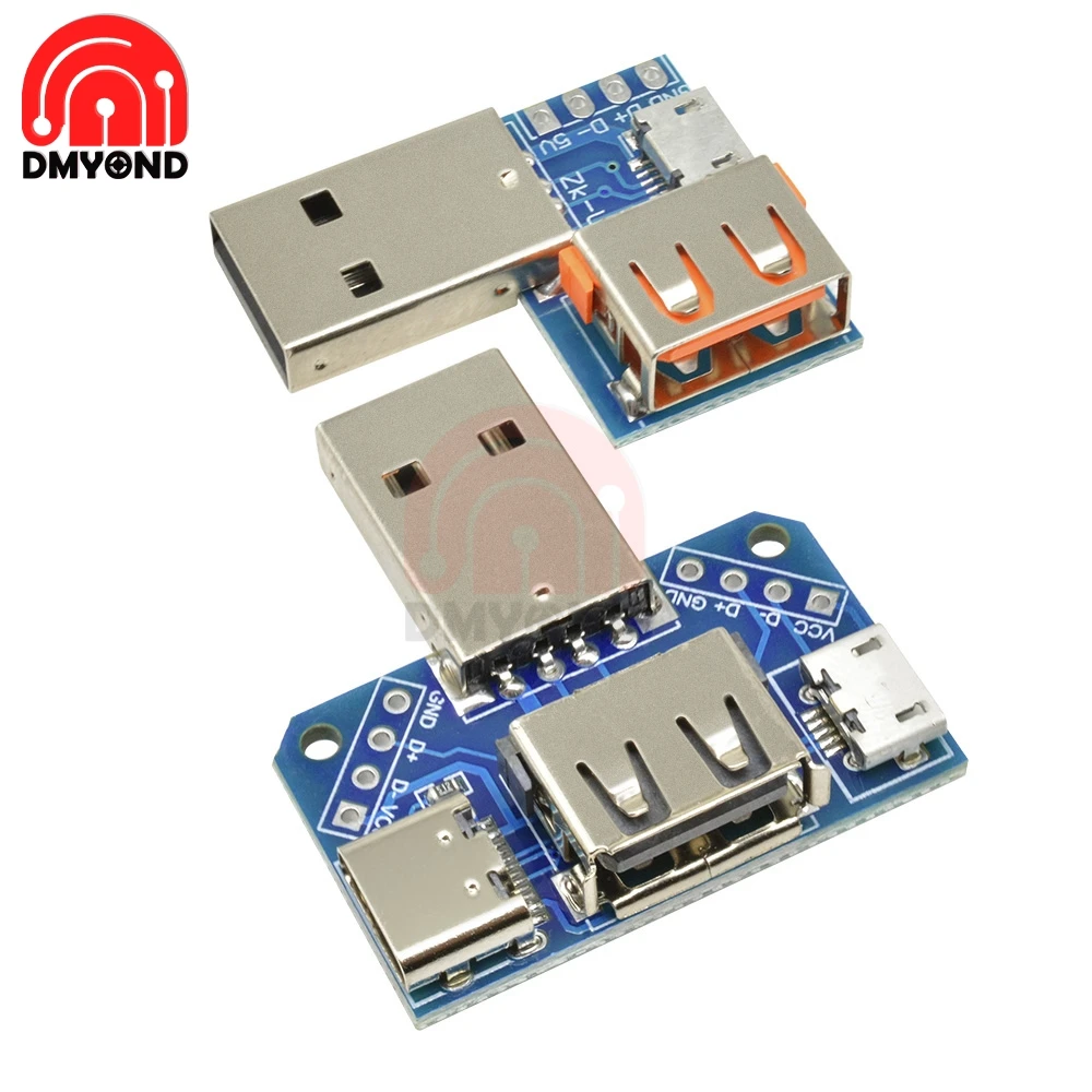USB Converter Standard Female to Male Micro Type-C 4P 4Pins Terminal Adapter Board PCB 2.54mm 2.54 mm | Обустройство дома