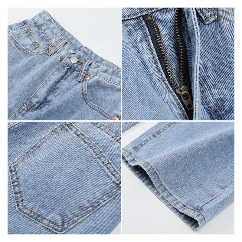 

Nbpm New 2021 Fashion Baggy Jeans Woman High Waist Girls Streetwear Boyfriend Jeans For Women Denim Trousers Wide Leg Pants
