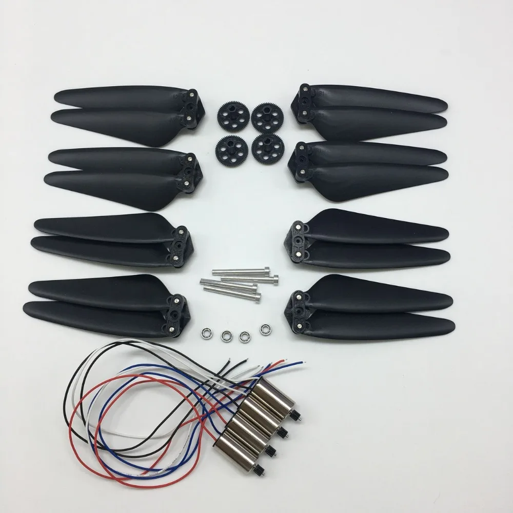 

8PCS CW CCW Propellers + 4PCS AB Motors & Gear Iron Shaft Bearing for VISUO XS818 GPS RC Quadcopter Foldable Drone Spare Parts