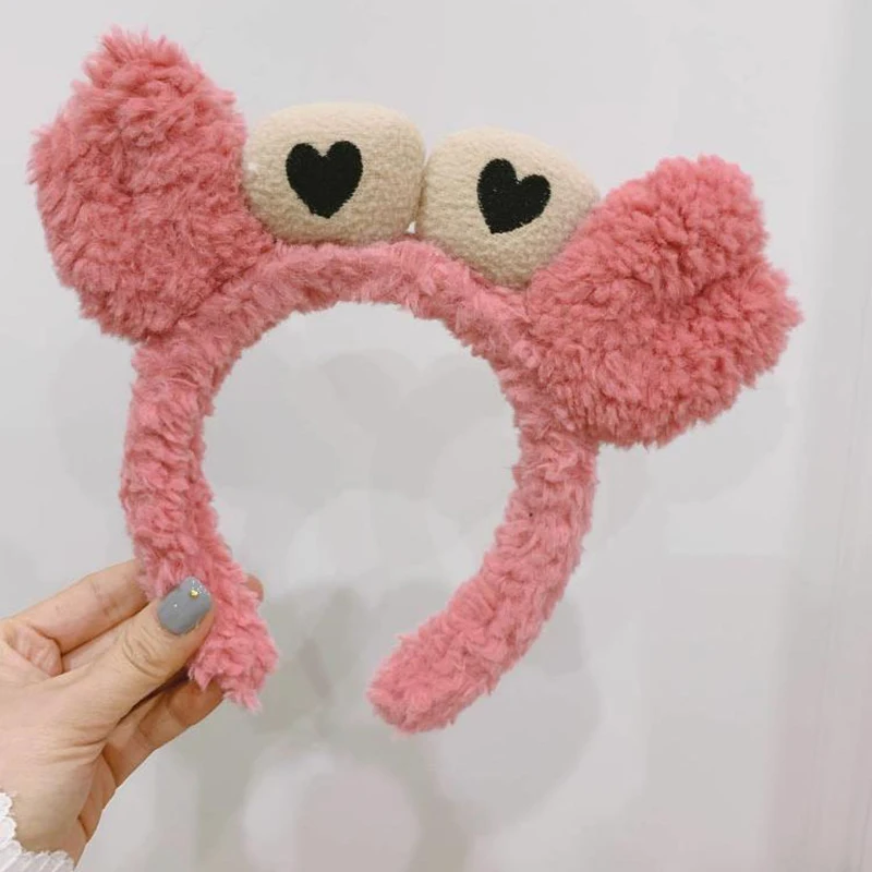 

Cartoon Crab Headband 3D Crab Furry Animals Head Hoop Cute Hair Accessories Plush Hair Hoop Wash Face Makeup Hair Bands