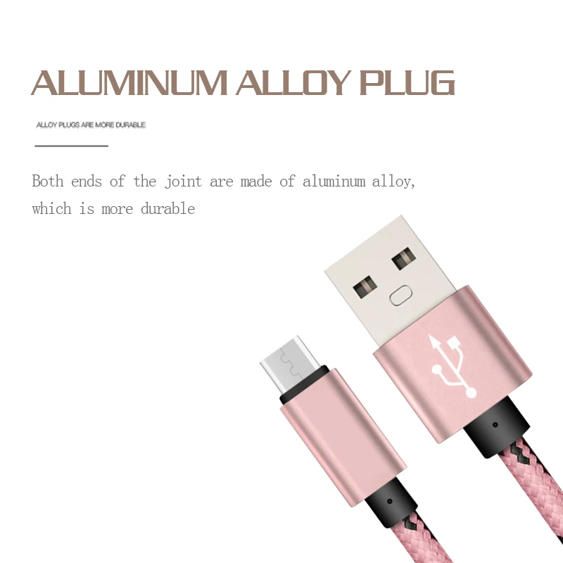 Micro Data Cable USB Cables 5V1.5A Fast Charging For Cell Phone 1m Nylon Wire Android Transmission cables Cord | Мобильные телефоны