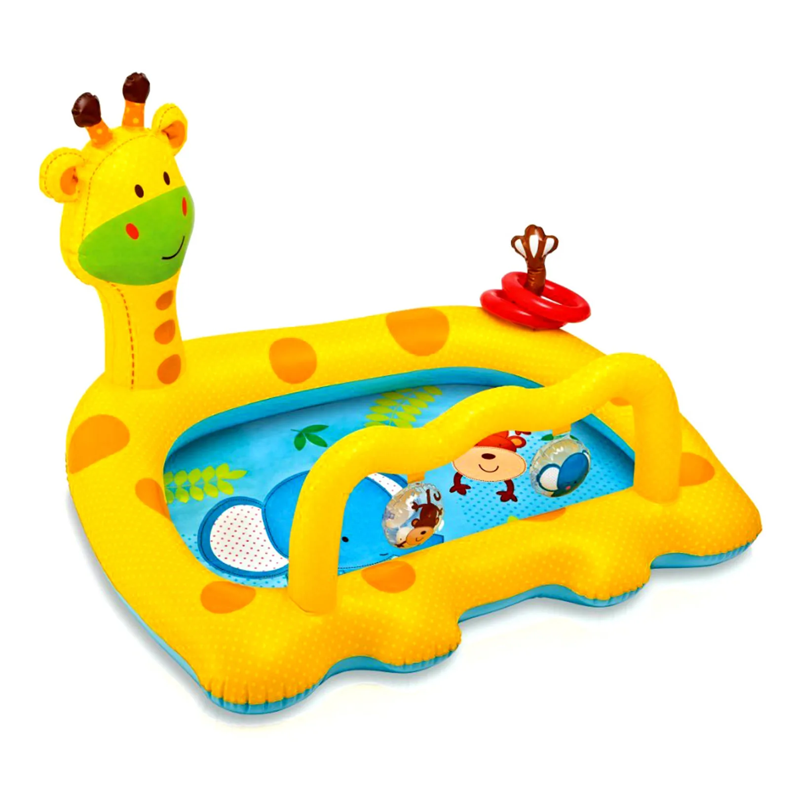 

inflatable swimming pool Cartoon baby giraffe adult children's pool ocean pool swimming ring gatherings with Slide arch