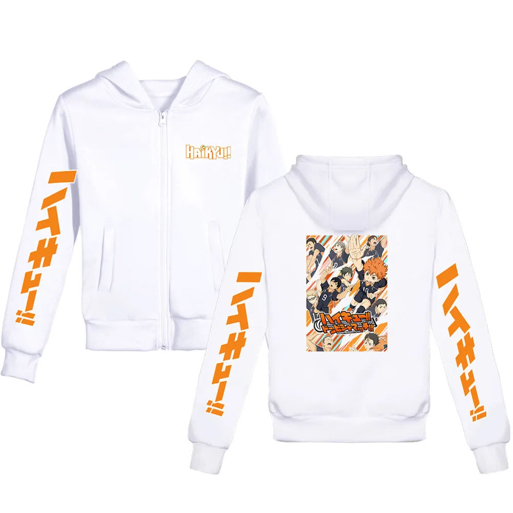 

Haikyuu Zipper Hoodie Stylish Manga 2020 Printed Hot Young Hooded Full Regular Zip-up Sweatshirt Children's Coat