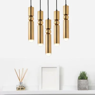 Bar ktv bar chandelier modern minimalist bed metal bullet single head lamp desk cashier Long tube | Лампы и освещение