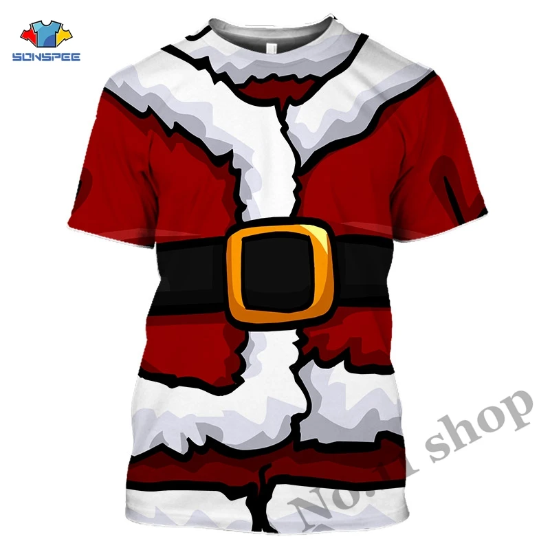 

3D Printing Men's T-shirt Fashion Santa Claus Boy Girl Funny Christmas Clothes Holiday Christmas Cosplay New Year Clothes 110-6X