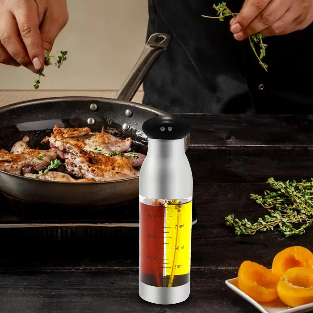 

double mouth Oil sprayer With scale Seasoning Oil Spray Bottle kitchen Barbecue Cooking BBQ seasoning Oil vinegar bottle