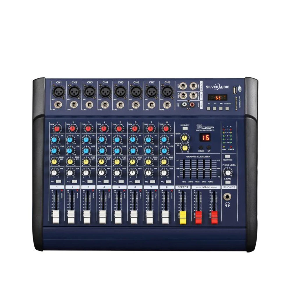 8-канальный цифровой аудио микшер консоль караоке микрофон Звуковой микшерный