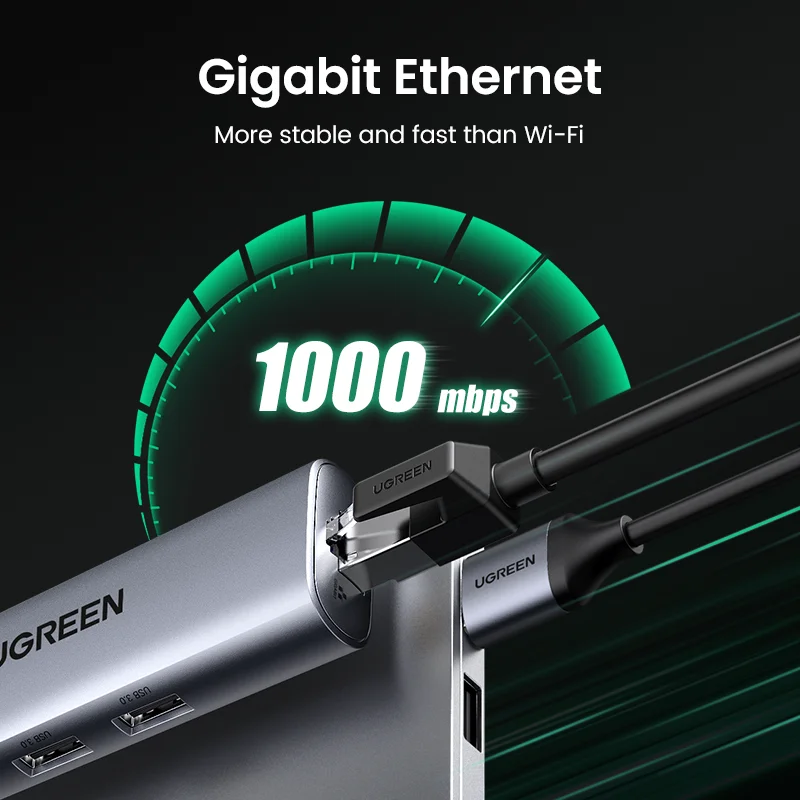 Ugreen USB Ethernet адаптер 3 0 к RJ45 концентратор для ноутбука Xiaomi Mi Box S/3 Сетевая карта