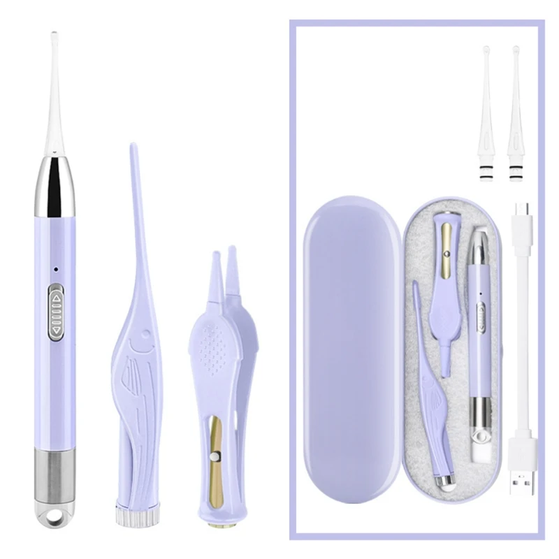 

Earpicks Ear Wax Removal Tools with LED Light Ear Spoon Digger Tweezers Nose Cleaning Pick Nipper for Adult Kids Baby Gift Set