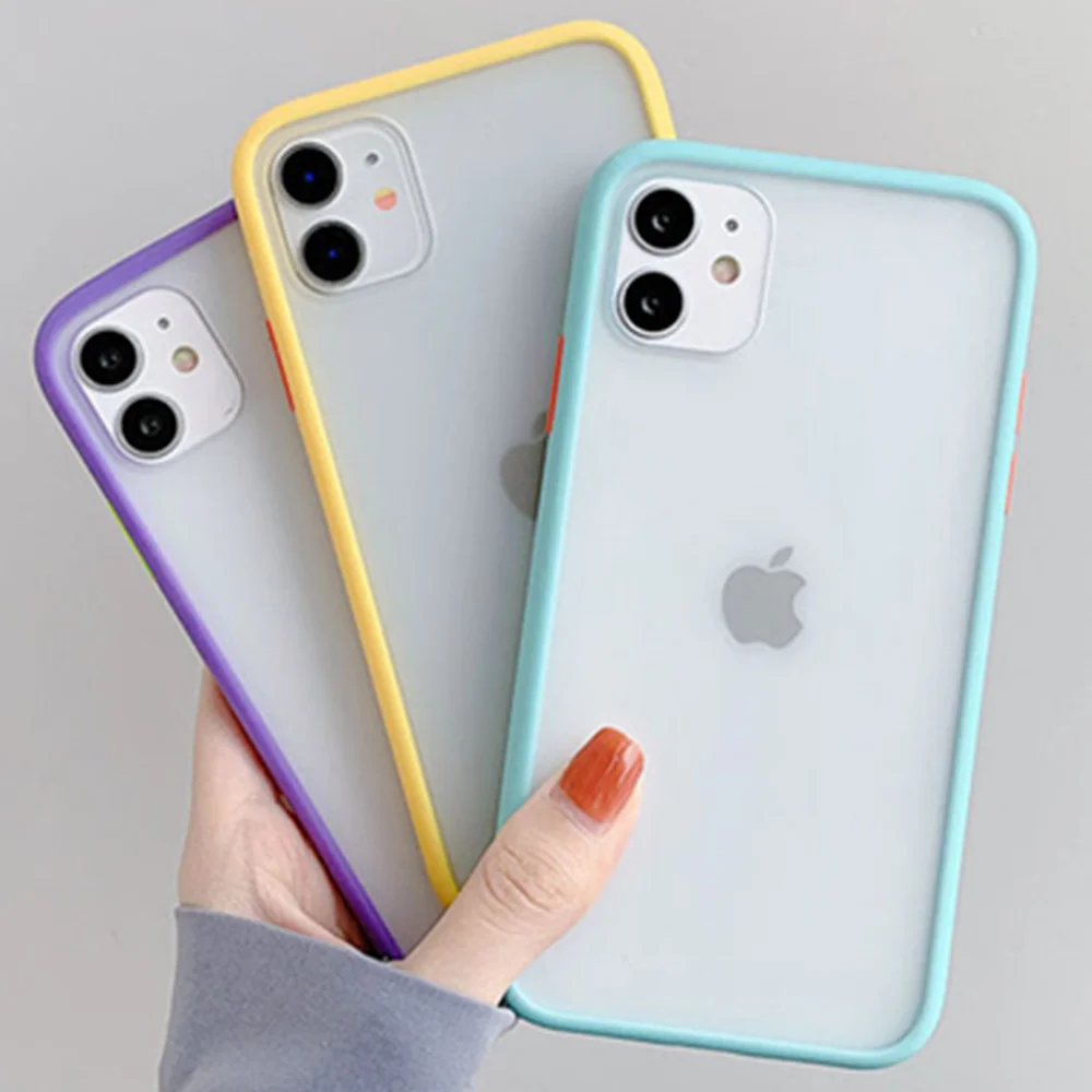 Гибридный простой матовый чехол бампер для телефона iPhone 11 Pro SE 2 2020 XR XS Max 6S 8 7 Plus