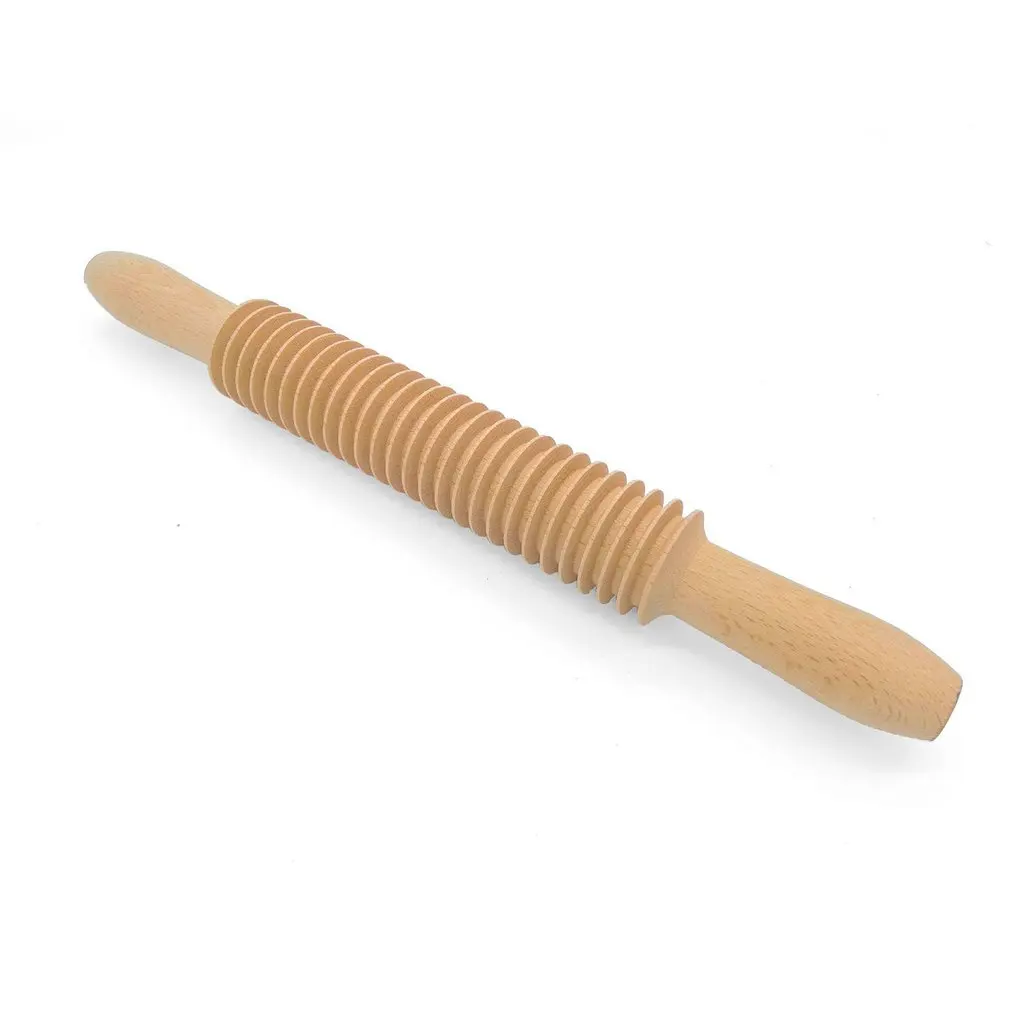 

1 Pcs Beech Threaded Rolling Pin Spaghetti Stick Noodle Cutter Patterned Noodle Stick Screw Rolling Pin