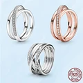 Женское кольцо из серебра 100% пробы, с тремя вставками - фото
