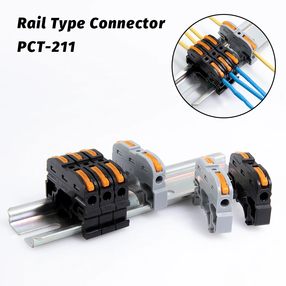 5/10/30/50/100 шт. 211 Din Rail Тип Быстрый провод разъема компактный сплайсинга жильный