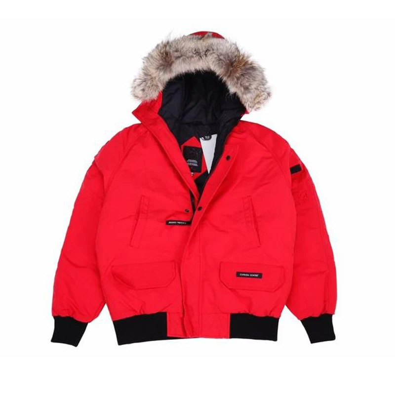 Classic Fashion Real Coyote Fur Winter Mens Canadian  Goose Down Jacket Outdoor Coat Wnd Waterproof