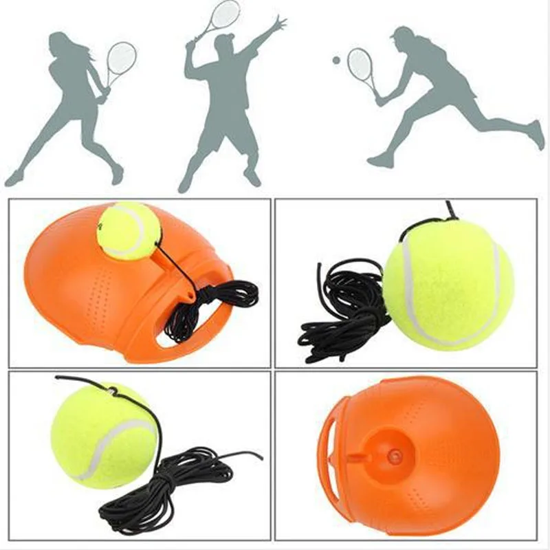 

Heavy Duty Tennis Training Aids Base With Elastic Rope Ball Practice Self-Duty Rebound Tennis Trainer Partner Sparring Device