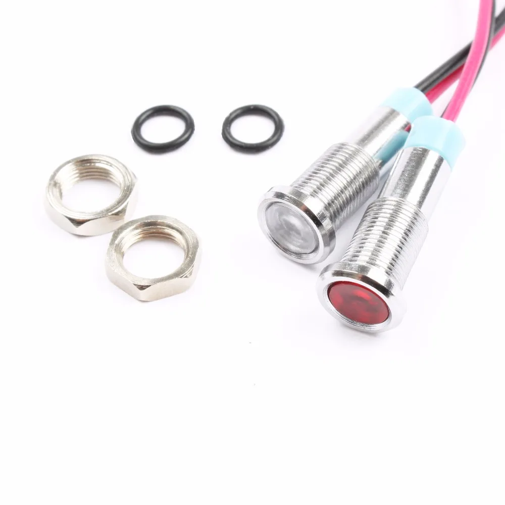 6 мм светодиодный металлическая сигнальная лампочка Водонепроницаемый лампа в 12