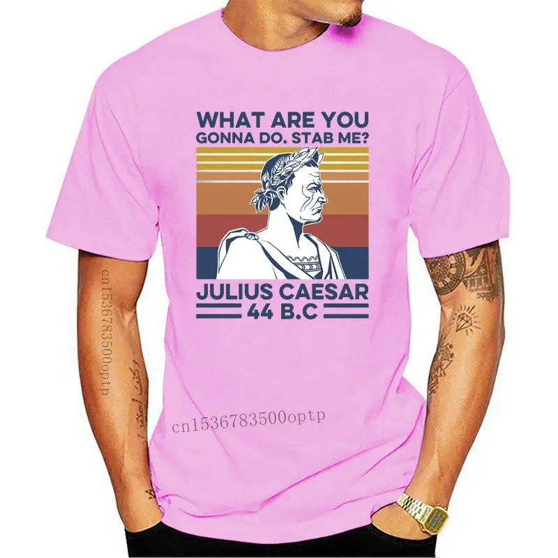 

Что вы собираетесь сделать, чтобы меня ударить Винтажная Мужская хлопковая футболка Julius Caesar
