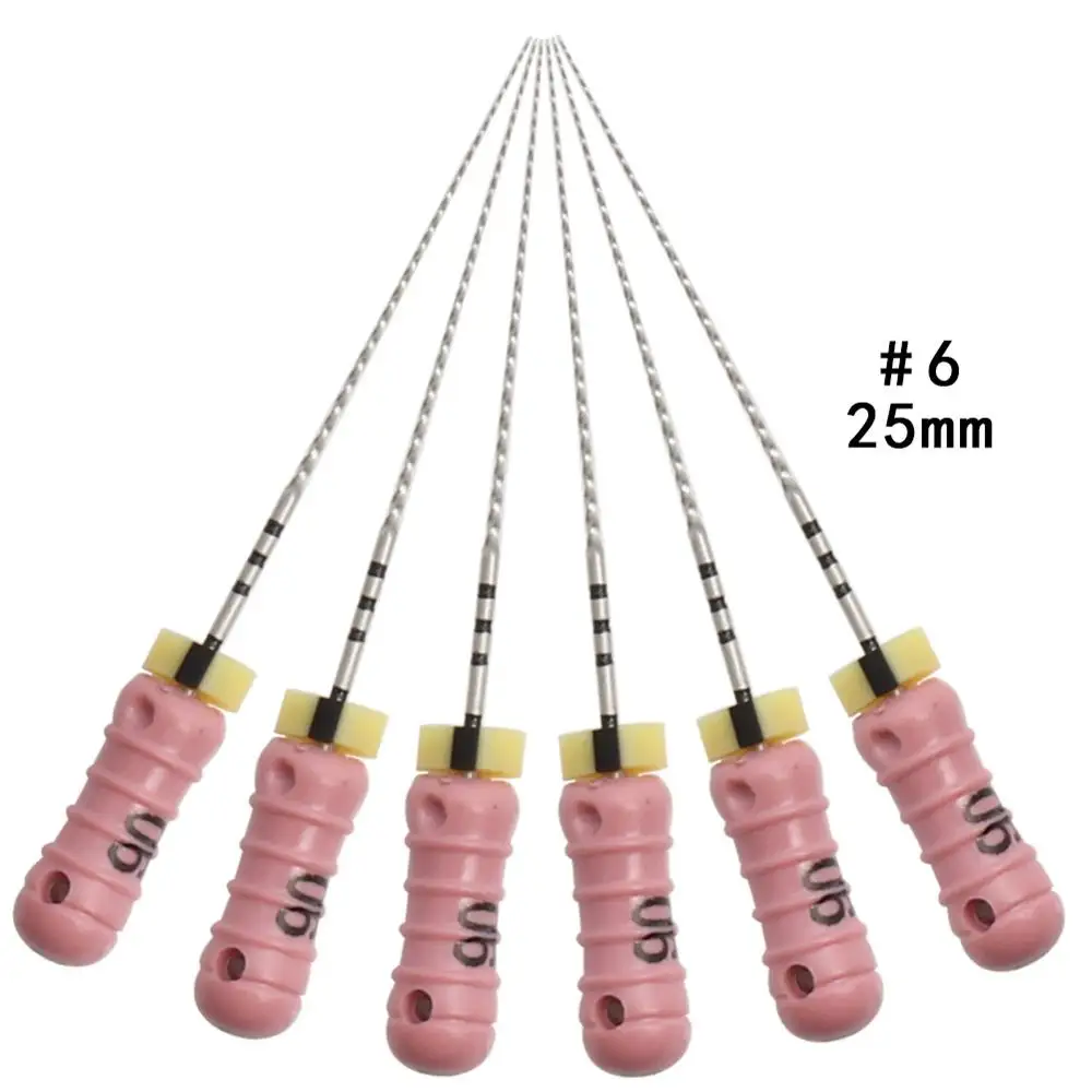 Дентальный инструмент Endo C+ Files Hand Root Canal для проведения эндодонтических процедур, 6 штук в упаковке, хорошее качество, размер 21/25 мм.