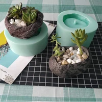 personality stone potted silicone mold handmade small flower pot mold diy flower pot mold candle making cement mold resin mould