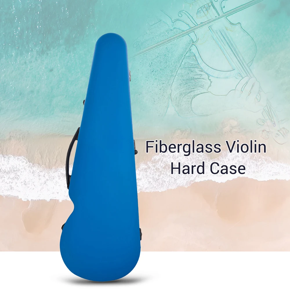 

High-quality Fiberglass Full Size Violin Hard Case for 4/4 Violins Fiddles Built-in Hygrometer with Carry Handle Straps