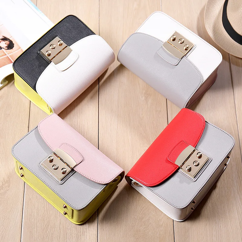 

Women's Bag 2021 Spring And Summer New Small Bags Fashion Versatile One Shoulder Bag Contrast Lock Small Square Messenger Bags