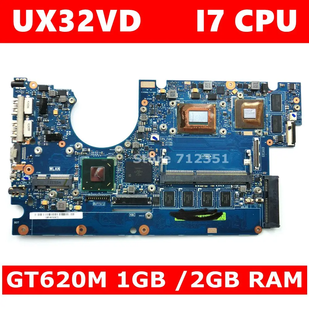 Материнская плата UX32VD процессор i7 GT620M 1 ГБ 2 Гб ОЗУ для ASUS Zenbook UX32 UX32V материнская