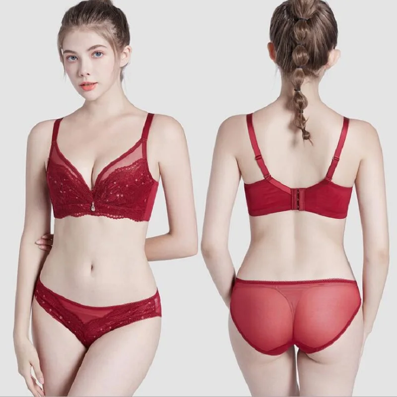 

Plus Size Underwear Soft Underwire Sexy Bra Brief Set Womens Lingerie Bra And Panties
