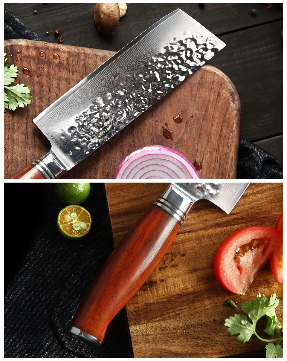 Yarenh ножи для кухни 6"- нож дамаск из японский vg10 дамасская сталь- кованный нож высокого качества- японские ножи острый
