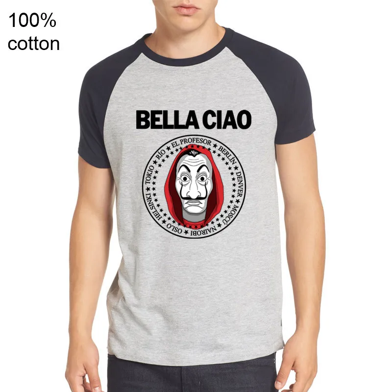 2019 ТВ-шоу печать логотип дом бумаги деньги Heist ла Каса де Papel футболки 3XL игровые